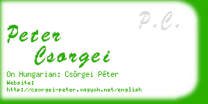 peter csorgei business card