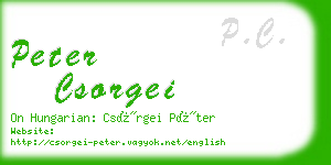 peter csorgei business card